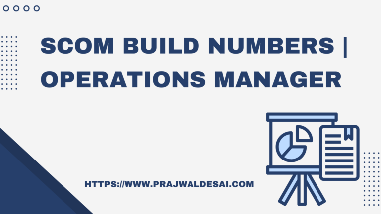 SCOMBuild Numbers | Operations Manager