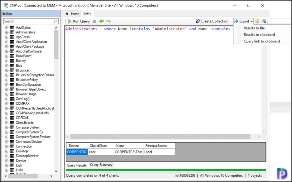 Export Local Administrator Accounts with SCCM