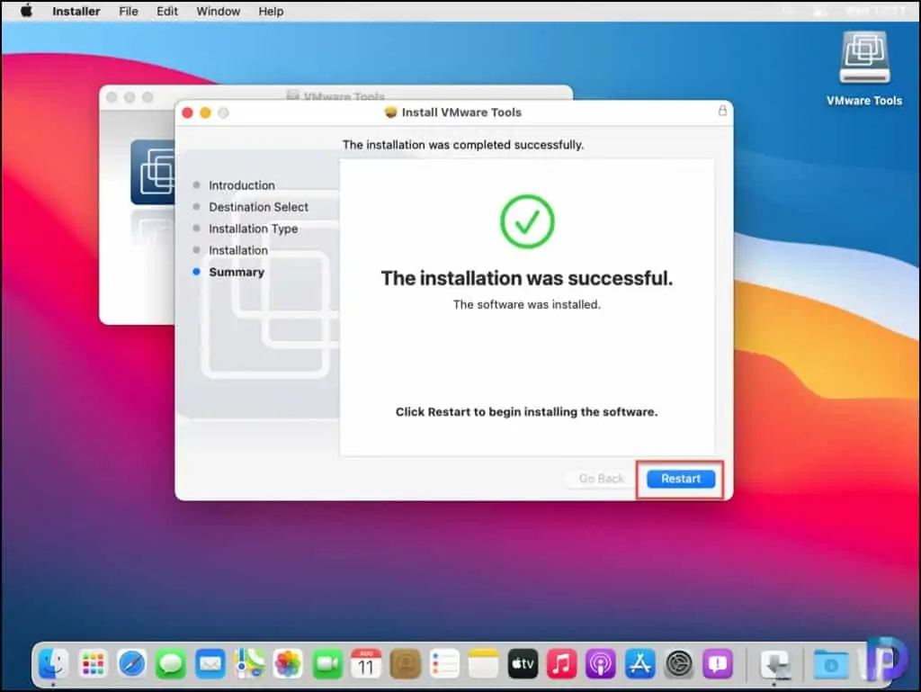 在macOS Big Sur上安装VMware Tools