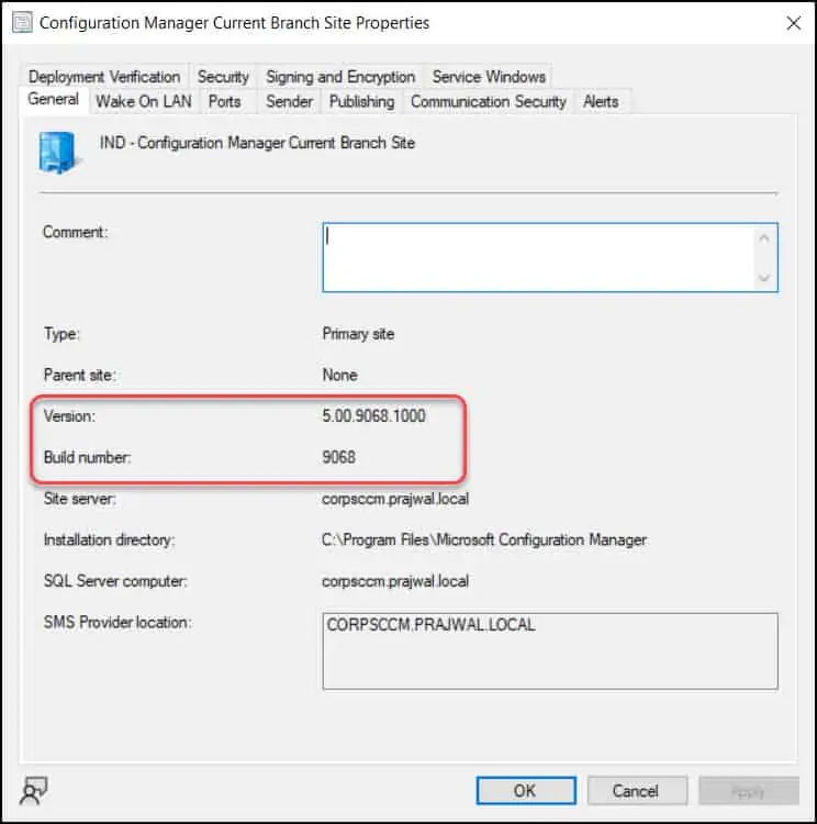 SCCM 2111建造号和版本