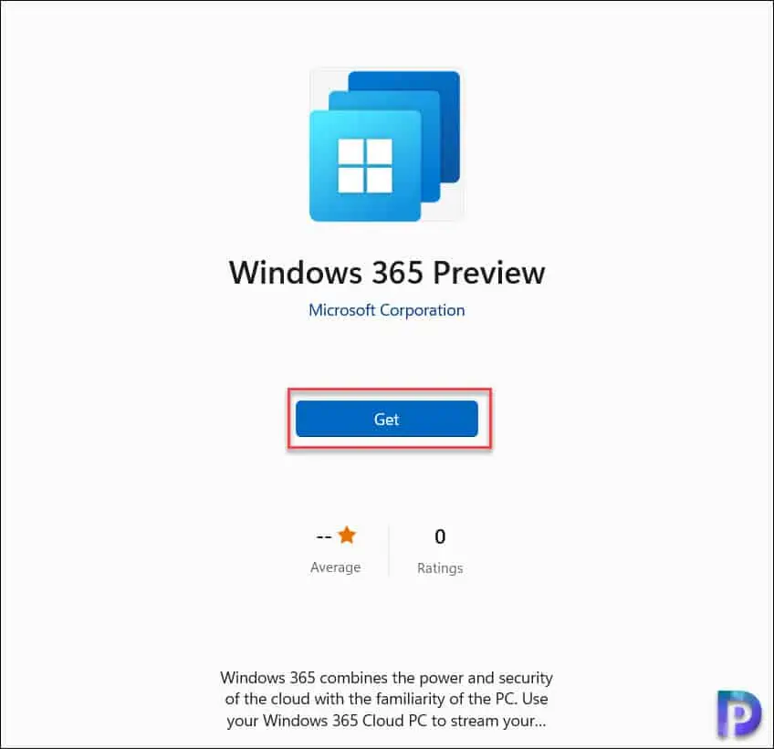 从微软商店获取Windows 365应用程序