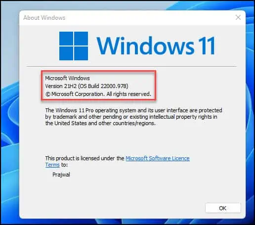 Windows 11版本构建号