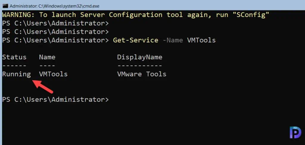 验证Server Core是否安装VMware Tools