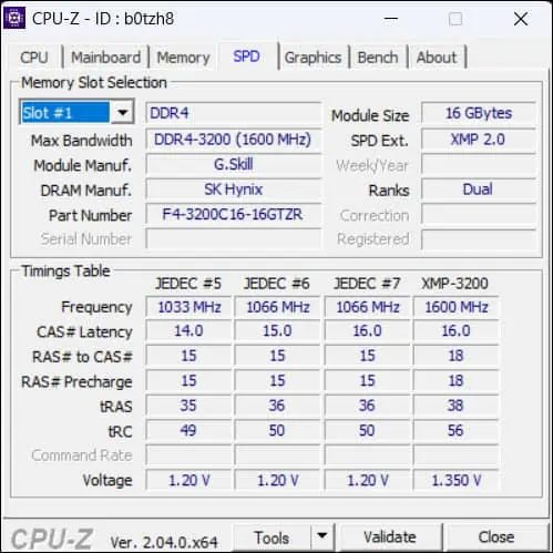 Windows 11操作系统使用CPU-Z检查可用内存槽位