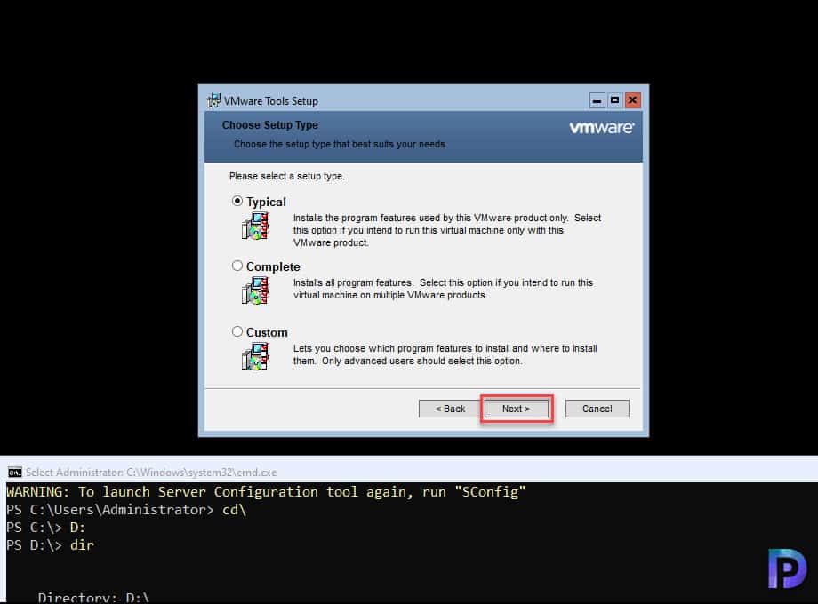 在Windows Server Core上安装VMware Tools