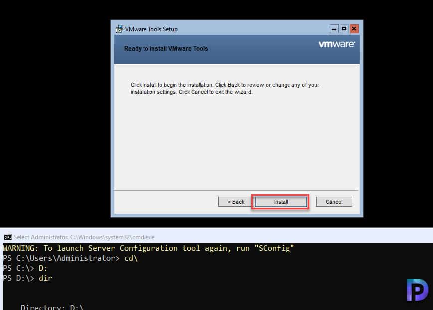 在Windows Server Core上安装VMware Tools