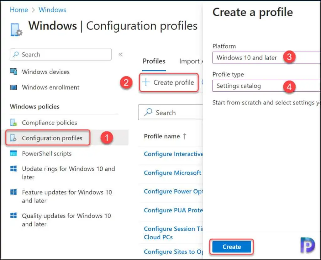 Create Configuration Profile in Intune for Bitlocker Deployment