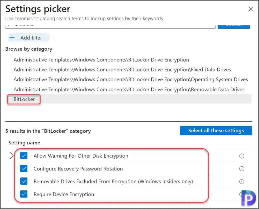 Deploy Bitlocker using Intune Settings Catalog