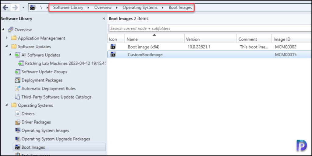 Locate Boot Images in SCCM