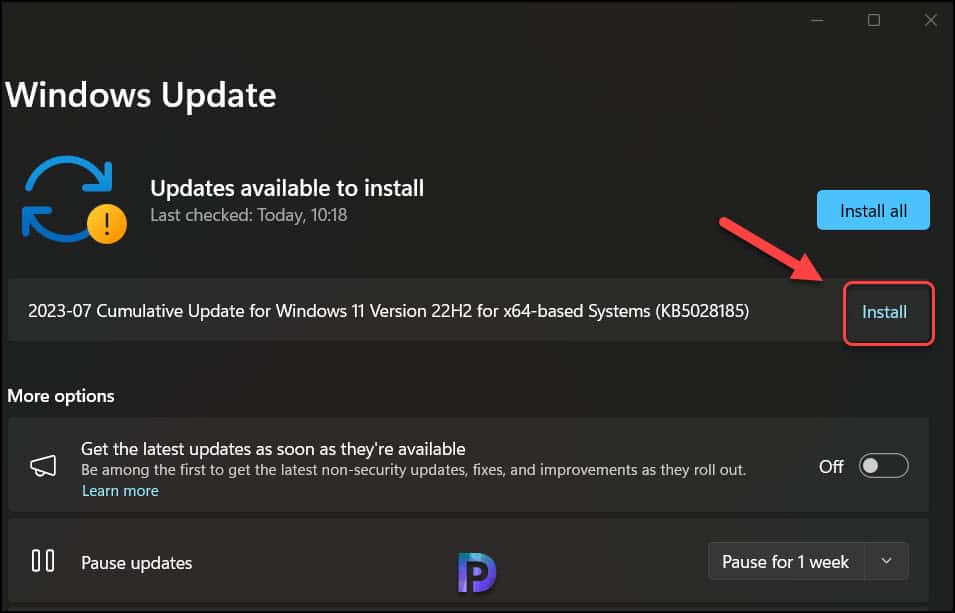 Install Windows 11 KB5028185 Update